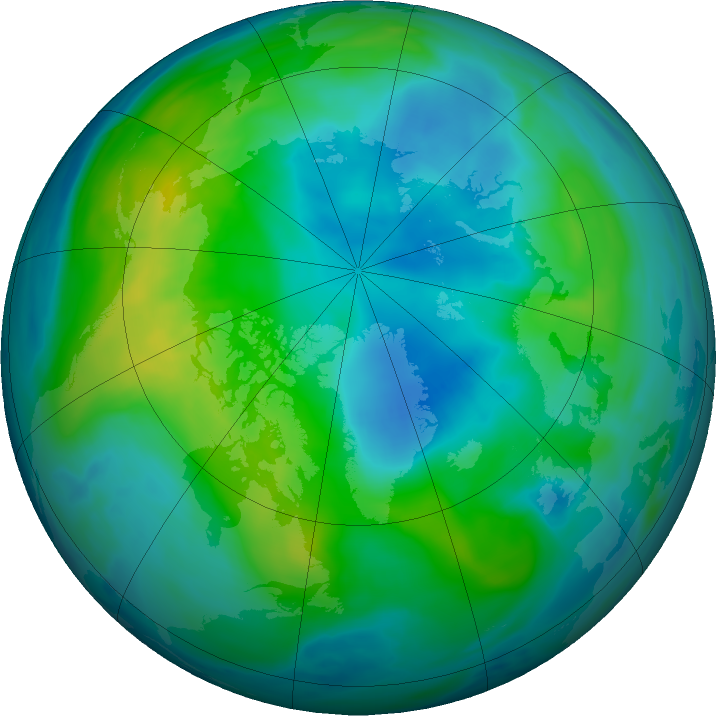 Arctic ozone map for 20 October 2017